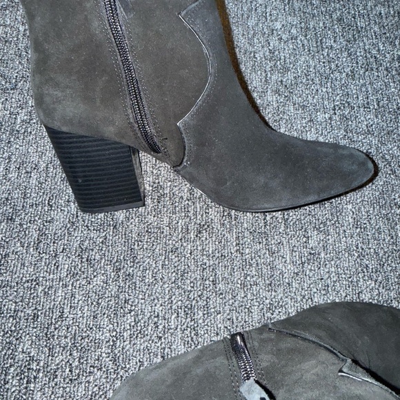 Zara Black Suede Cowboy Ankle Boots - Picture 5 of 9